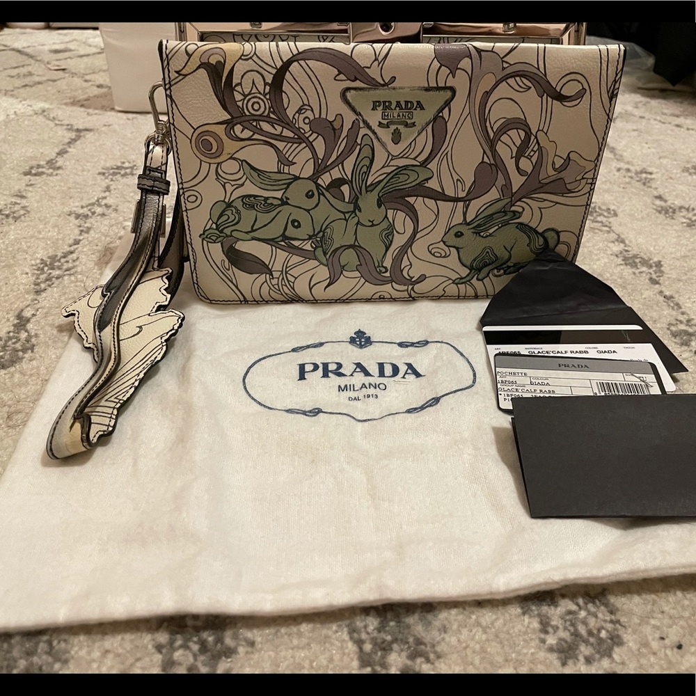 PRADA x James Jean Rabbit clutch NWT